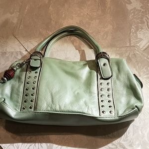 Like new green leather purse